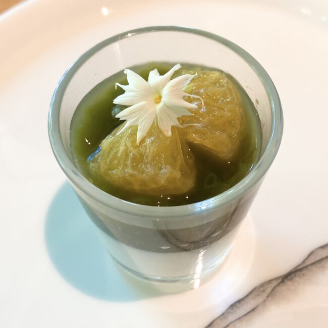 抹茶と柑橘のヴェリーヌ